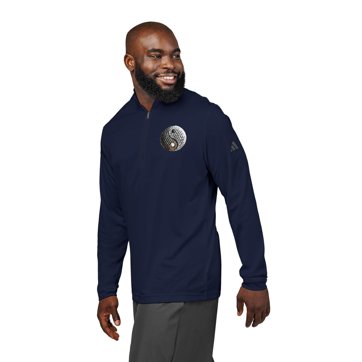 Embroidered Stone Yin-Yang Golf Ball Quarter-Zip Pullover