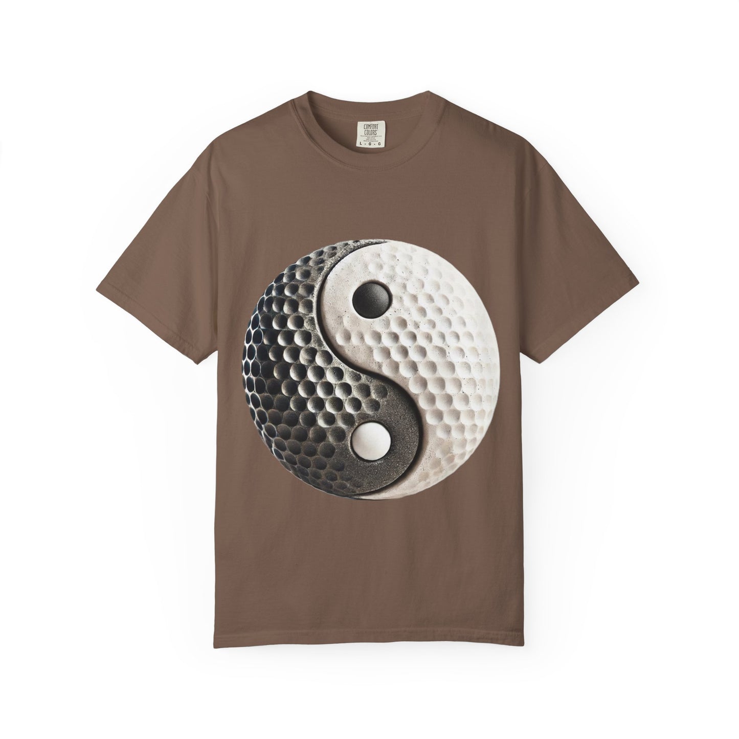 Zen Spot Customized Comfort Colors Yin Yang Golf Ball T-Shirt — Golf Yin-Yang Tee