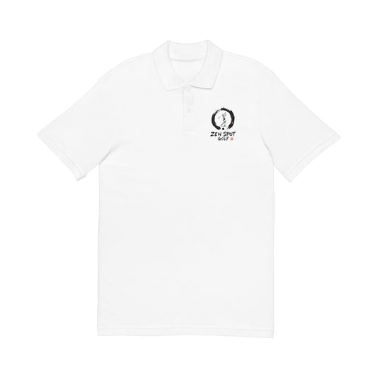 Zen Spot Golf Custom Gildan Embroidered Zanshin Polo Shirt —Zen Golfer in Enso Circle "Zen Spot Golf"