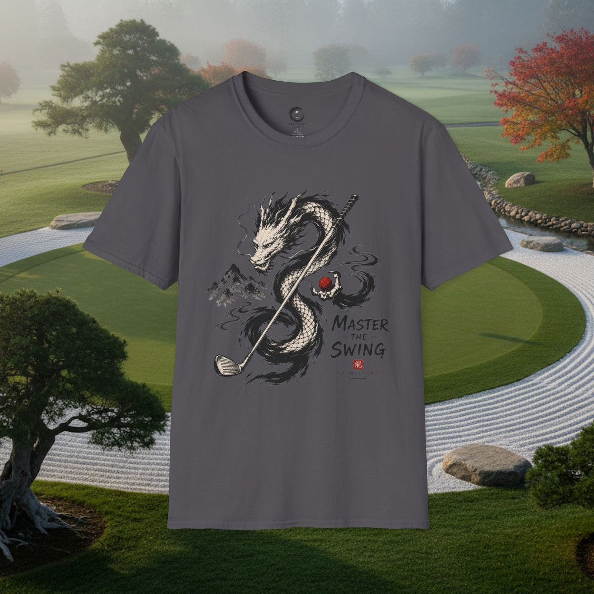 Dragon Golf T-Shirt — "Master the Swing" Asian Ink-Style Golf Shirt