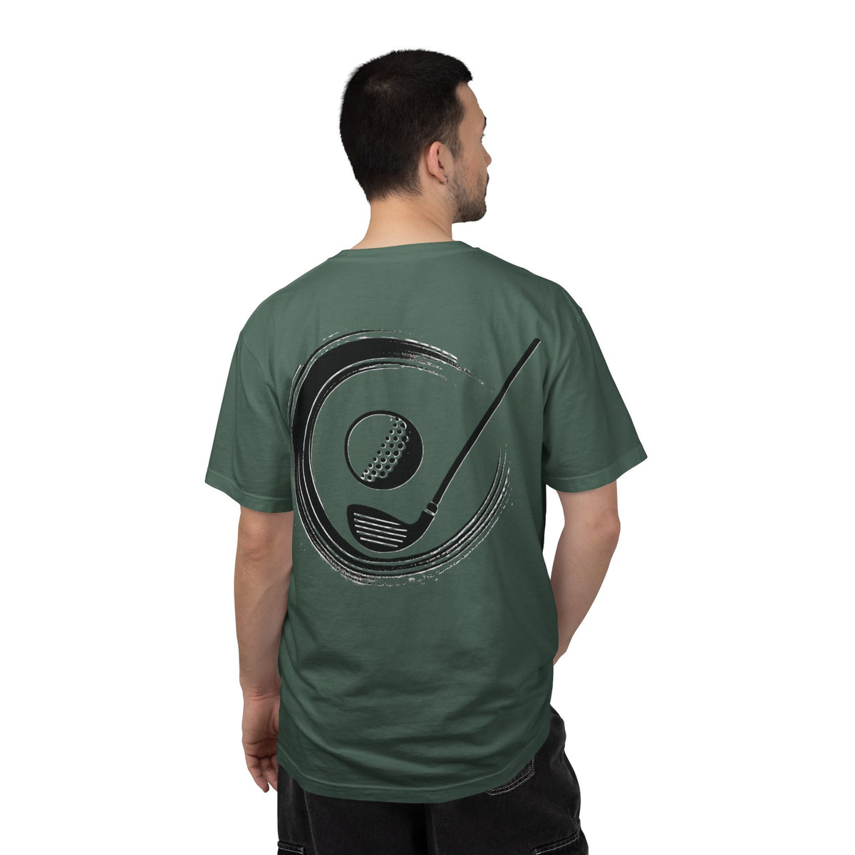 Enso Circle Golf  Stroke Chest and Back Design Graphic T-Shirt