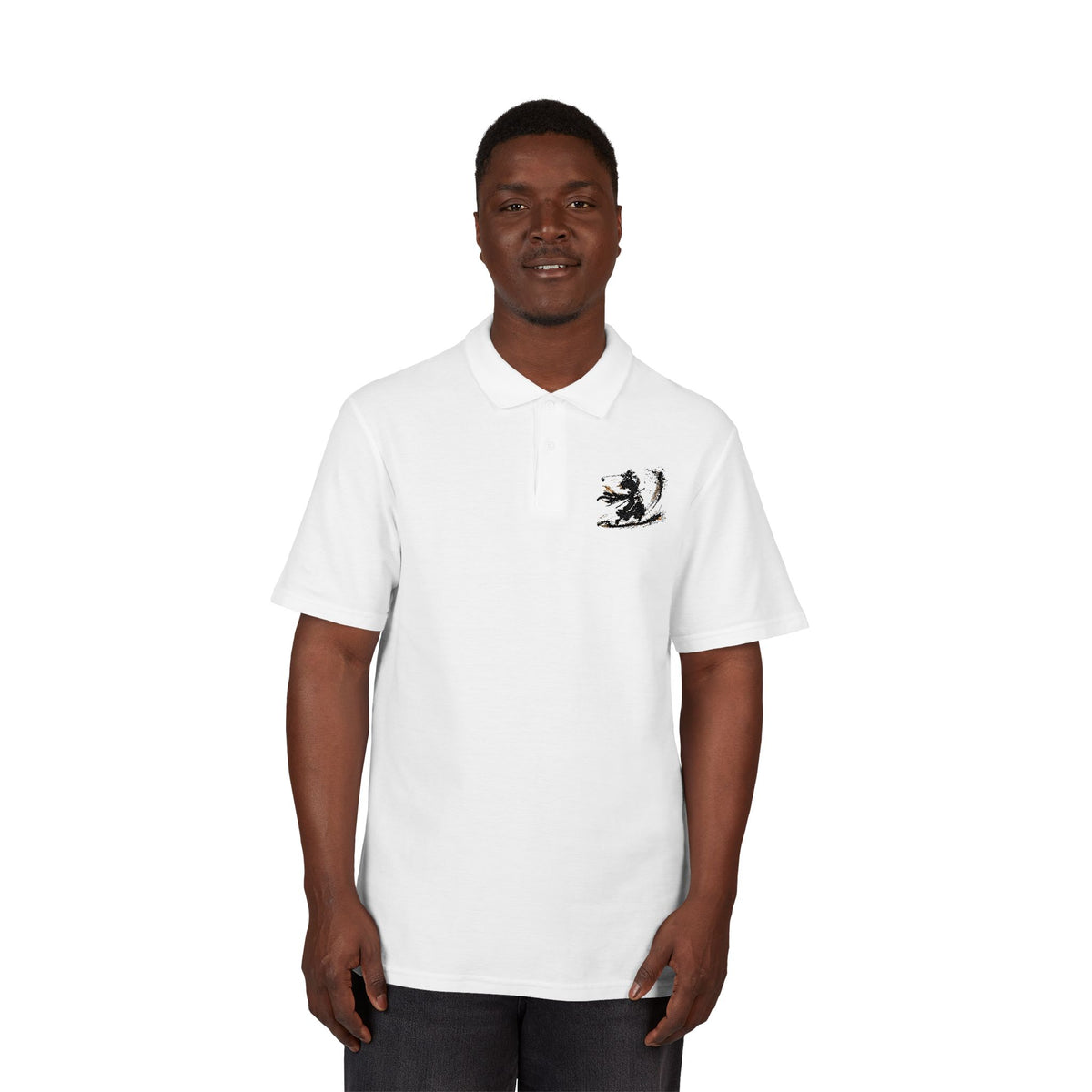 Ink Brush Bunker Blast Samurai Golfer Zanshin Polo