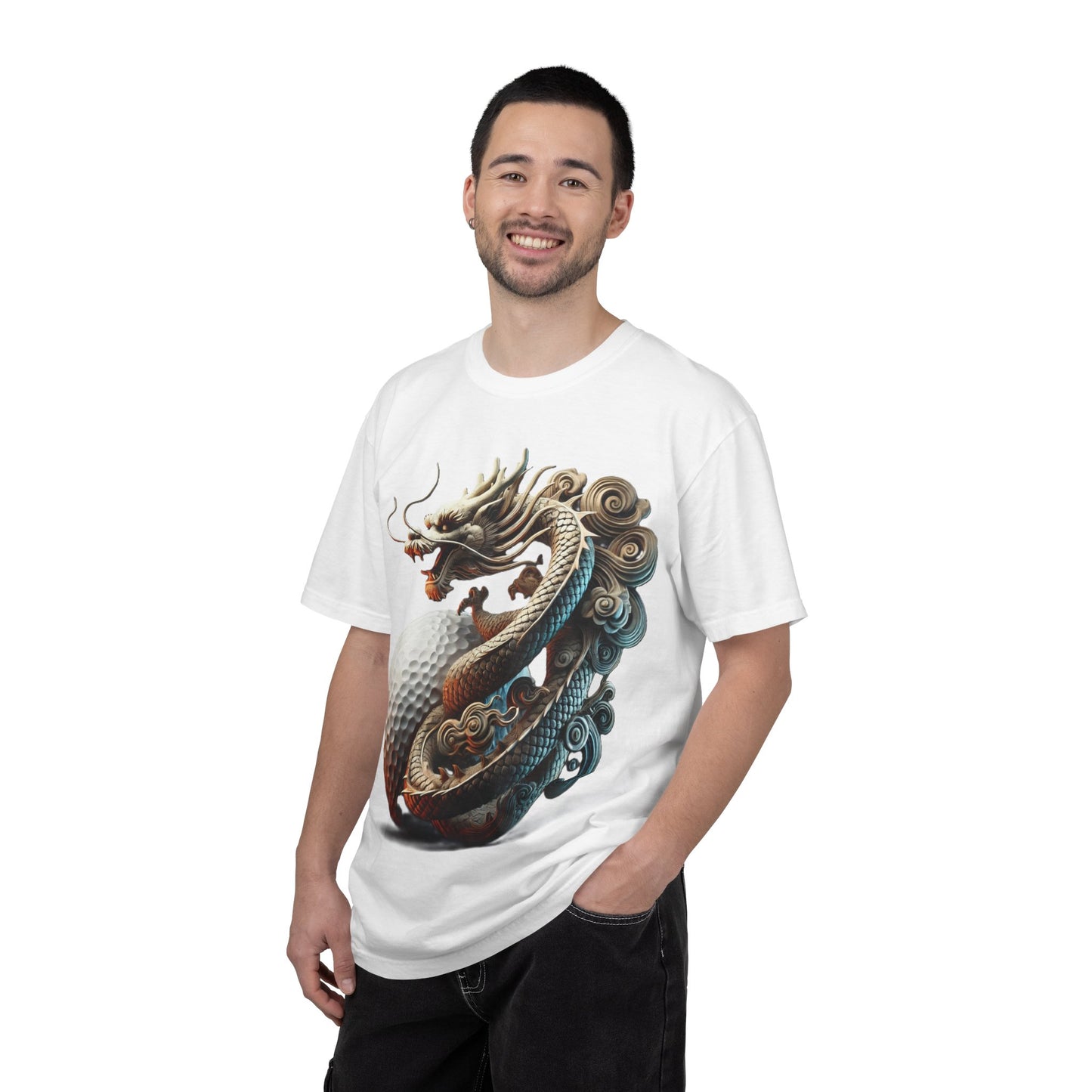 Dragon Golf Ball T-Shirt — Vintage Asian Dragon Wrap Graphic Tee