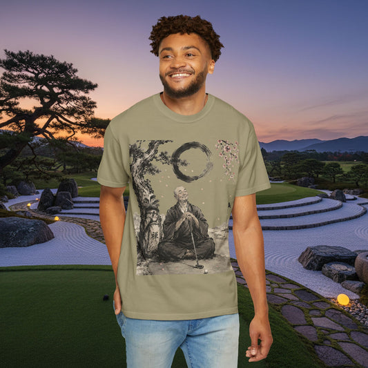 Zen Monk Meditation T-Shirt — 'Enso' Circle Tranquility Tee