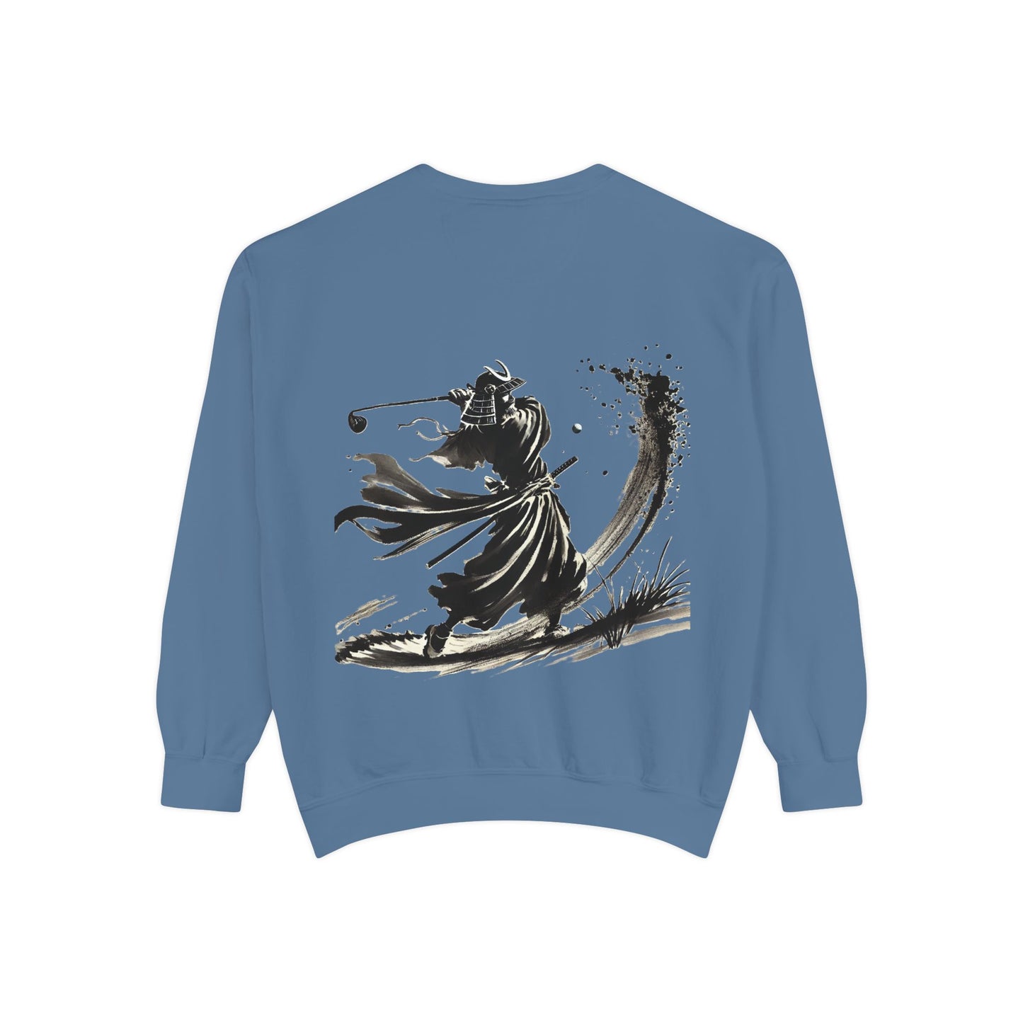 Zen Spot Golf Custom Ink Brush Warrior Samurai Golfer Graphic Sweatshirt