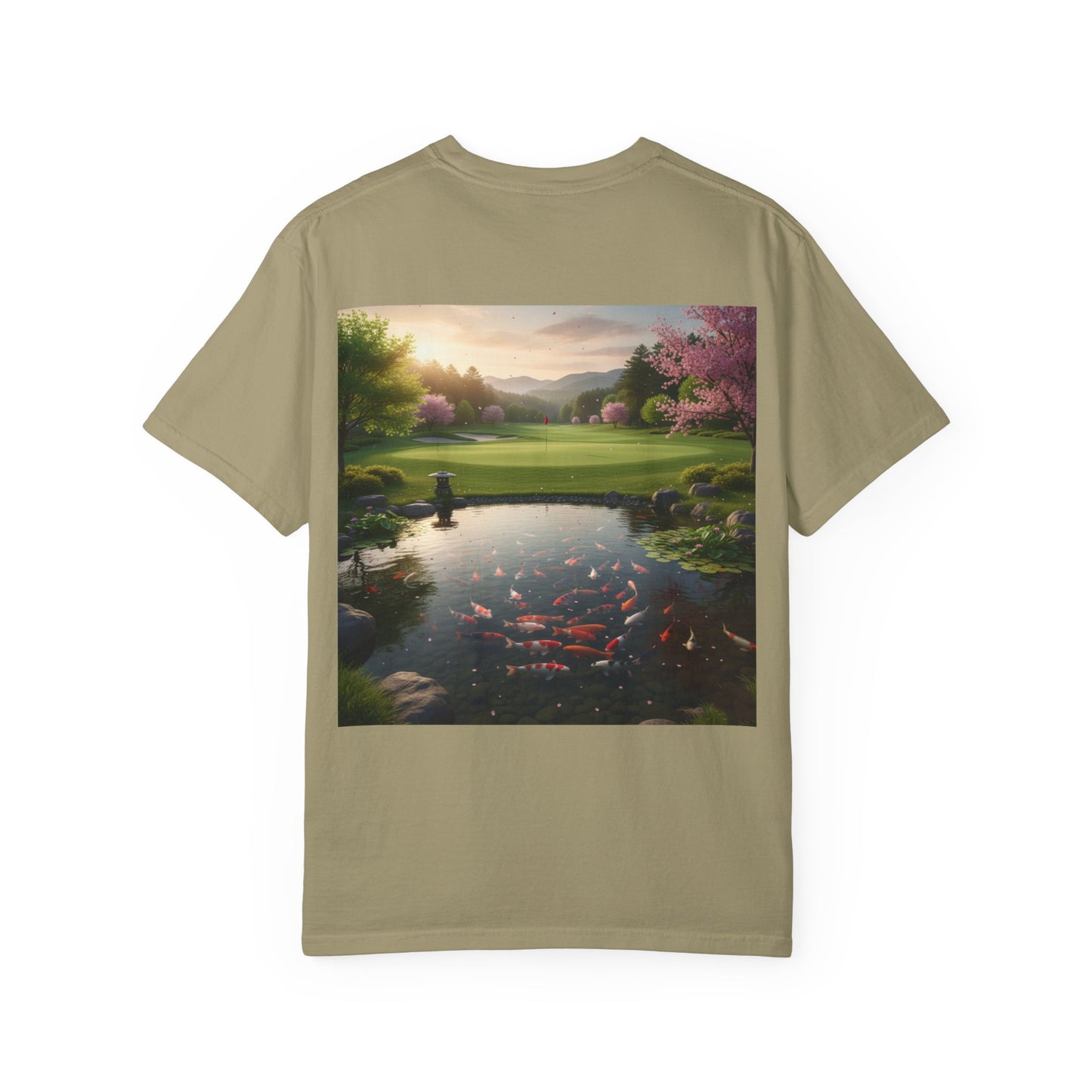 Zen Spot — Koi Pond Sunset Graphic Tee (Back Print)