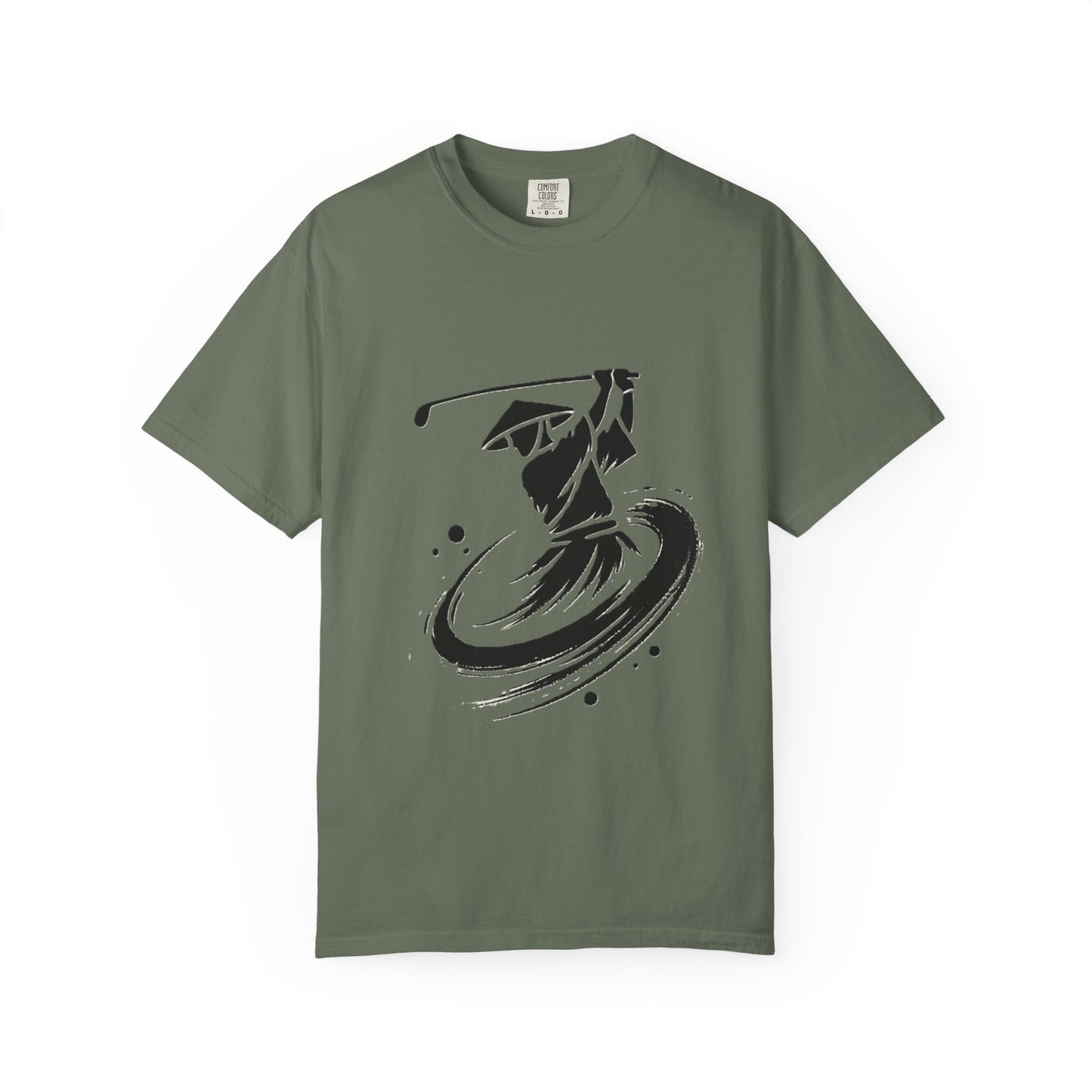 Zen Golf Swing Graphic T‑Shirt — Ink Brush Golfer Design