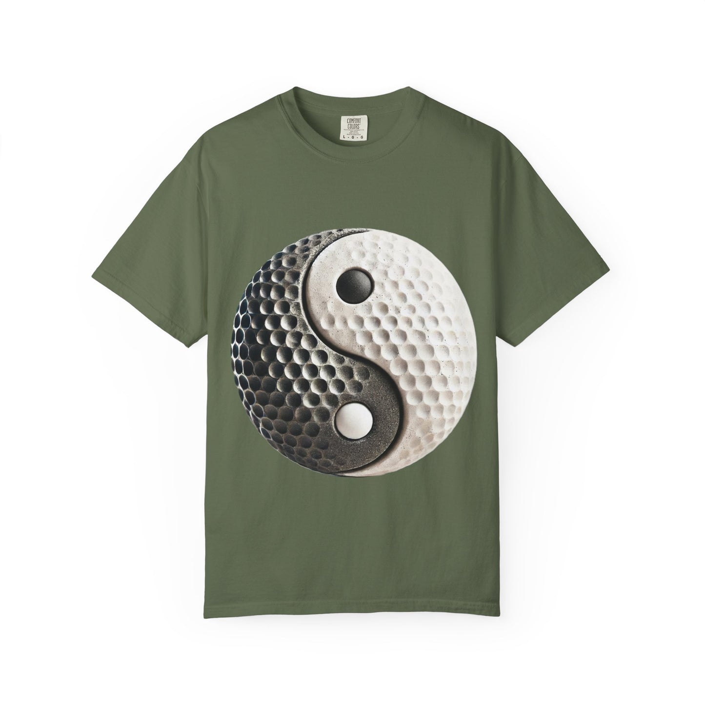 Zen Spot Customized Comfort Colors Yin Yang Golf Ball T-Shirt — Golf Yin-Yang Tee