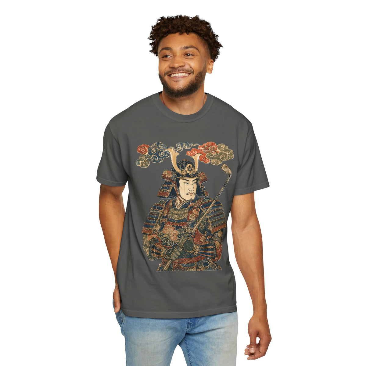 Samurai Golfer Armor Tee — Vintage Japanese Warrior Graphic T-Shirt