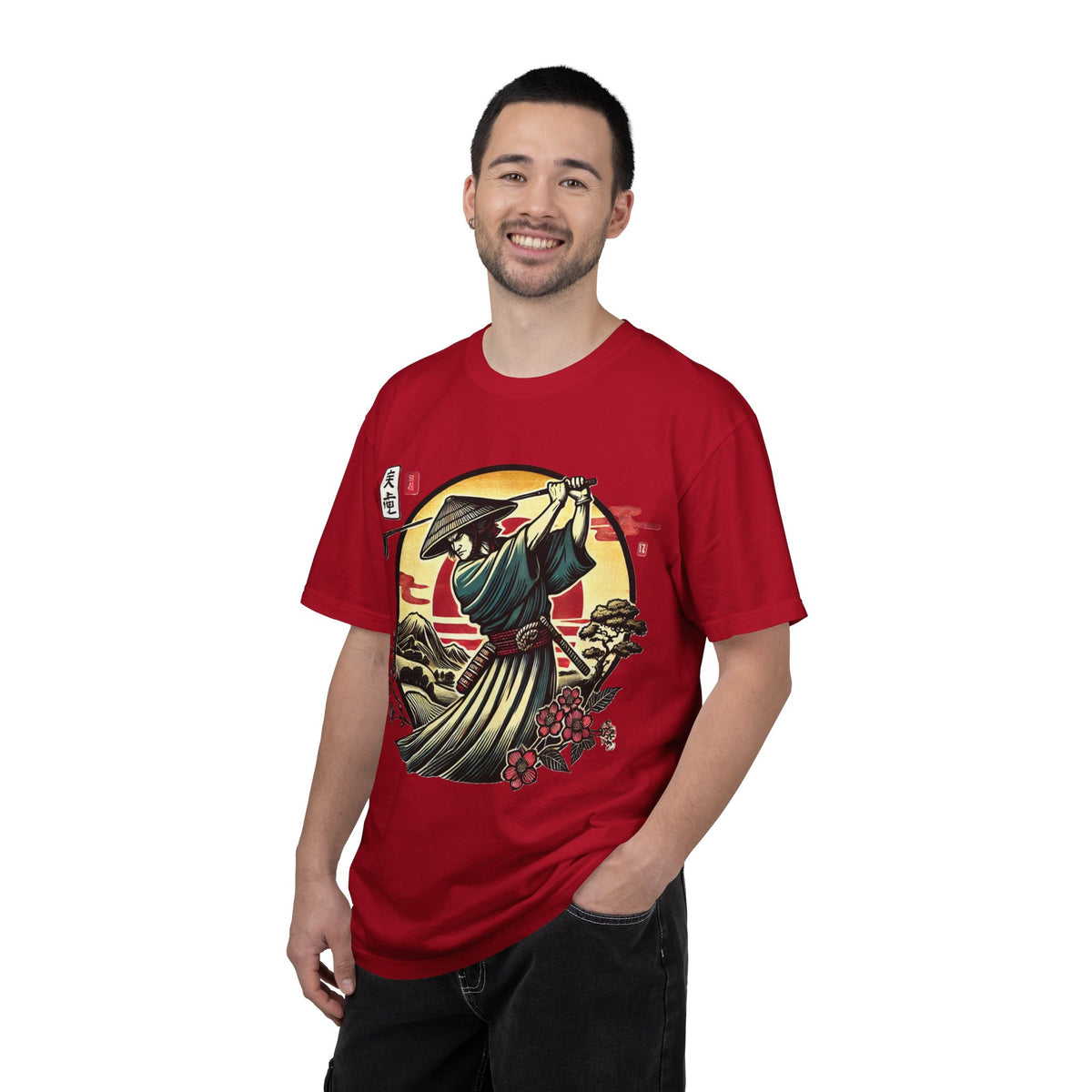 Samurai Sunset T-Shirt — Japanese Warrior Golf Graphic Tee