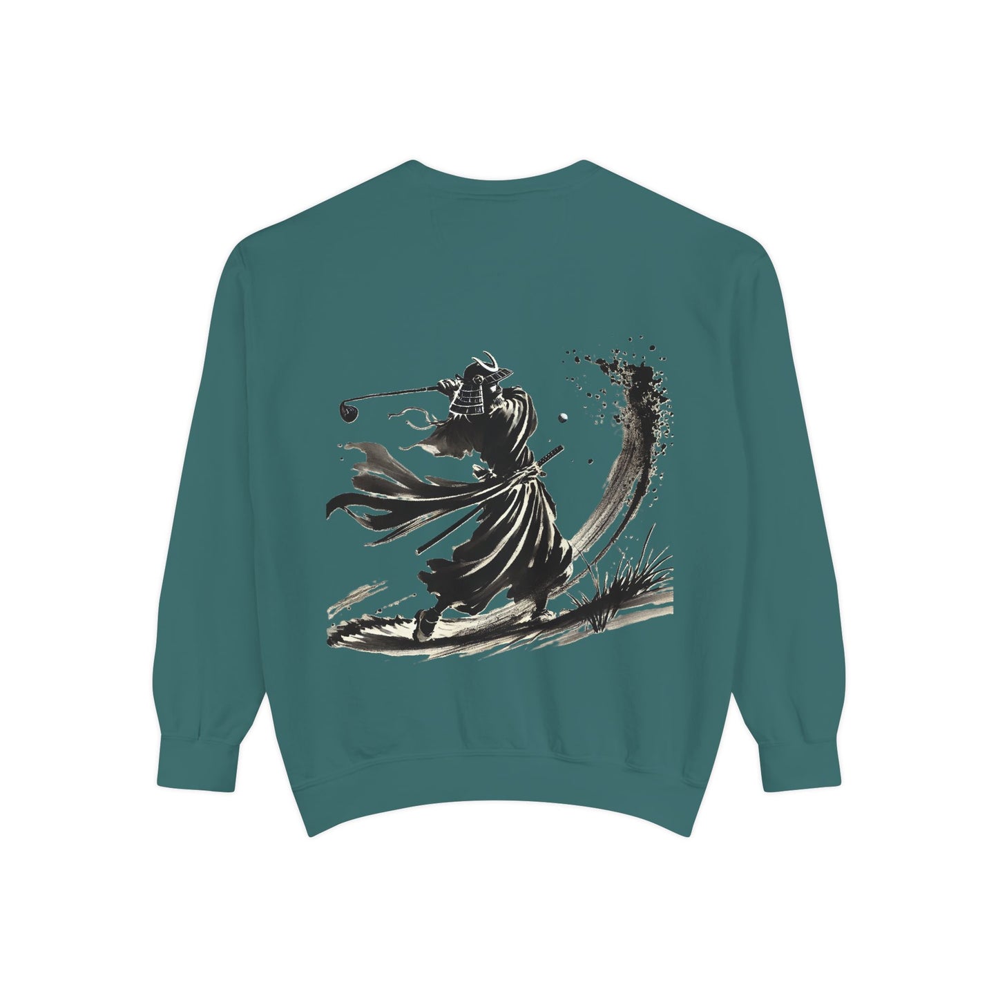 Zen Spot Golf Custom Ink Brush Warrior Samurai Golfer Graphic Sweatshirt