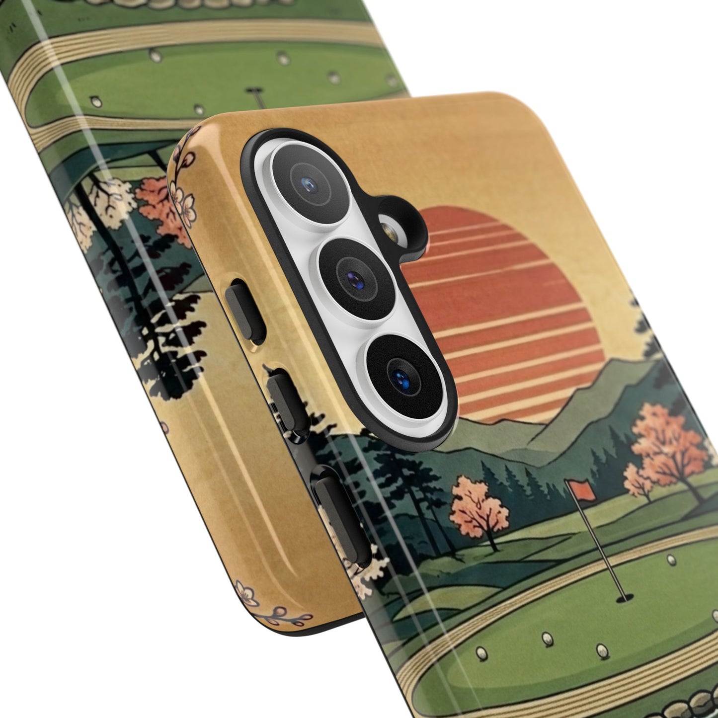 Golf Koi Pond Phone Case — Vintage Sunset Golf Course Design