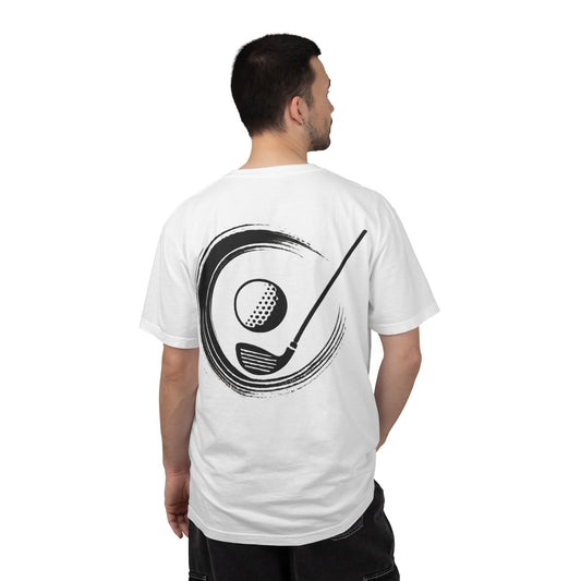 Enso Circle Golf  Stroke Chest and Back Design Graphic T-Shirt