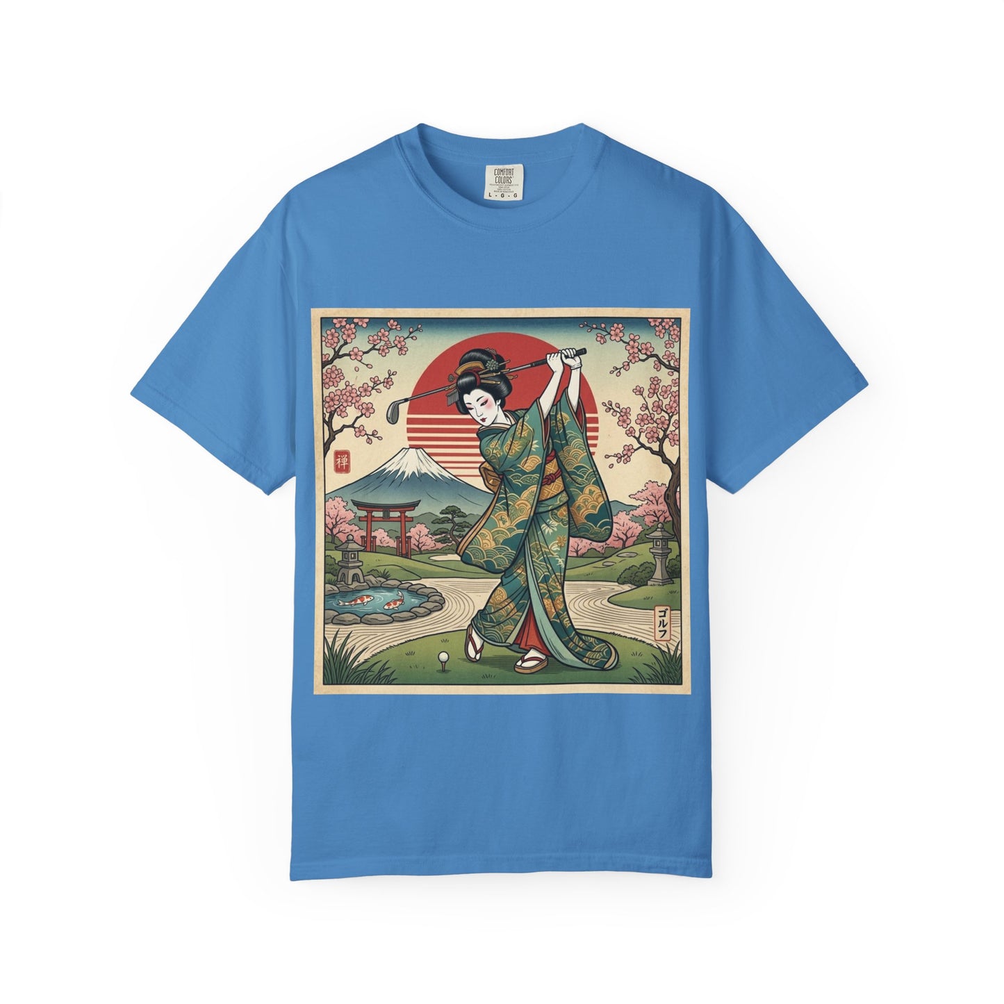Geisha Sunset T-Shirt — Vintage Japanese Kimono Art Tee