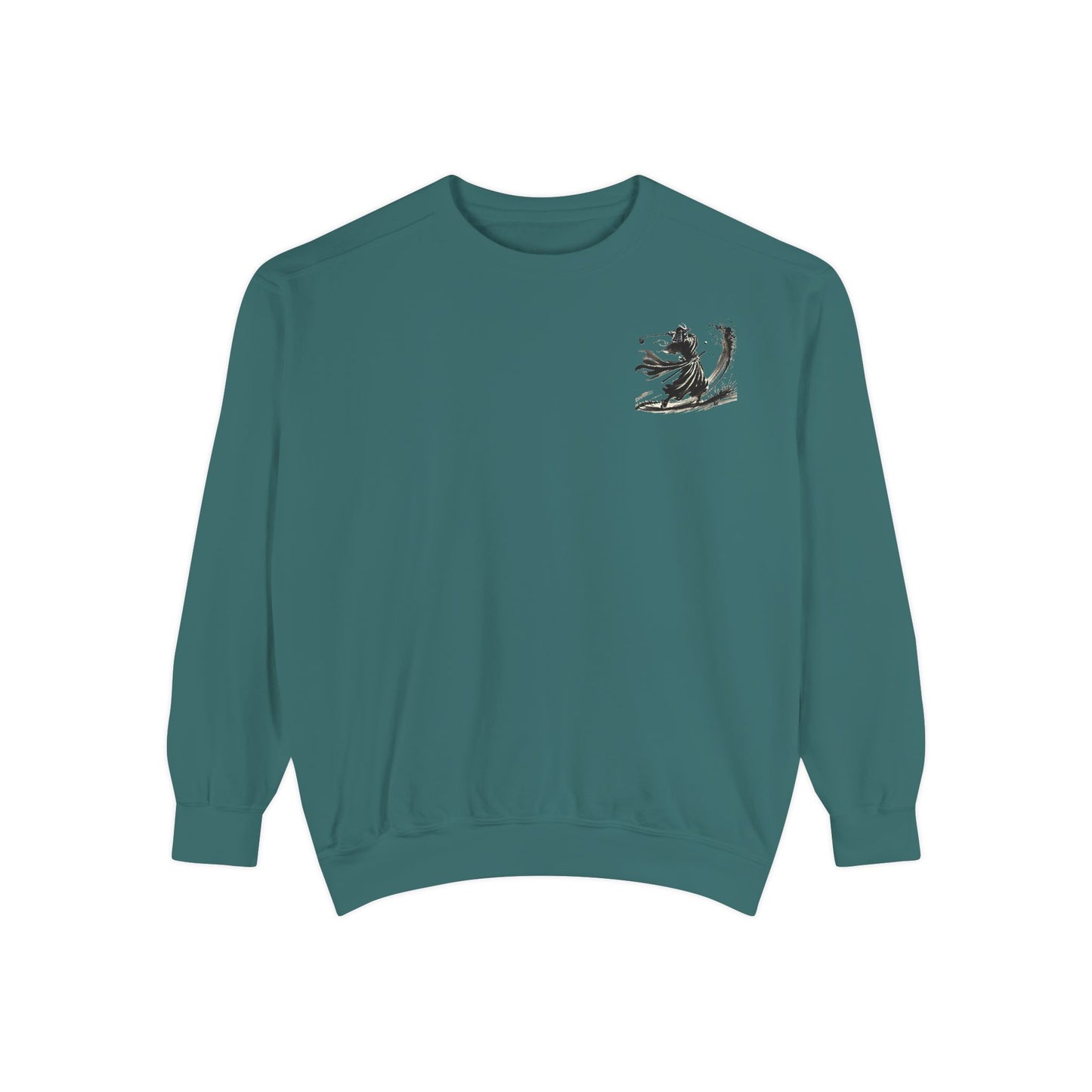 Zen Spot Golf Custom Ink Brush Warrior Samurai Golfer Graphic Sweatshirt