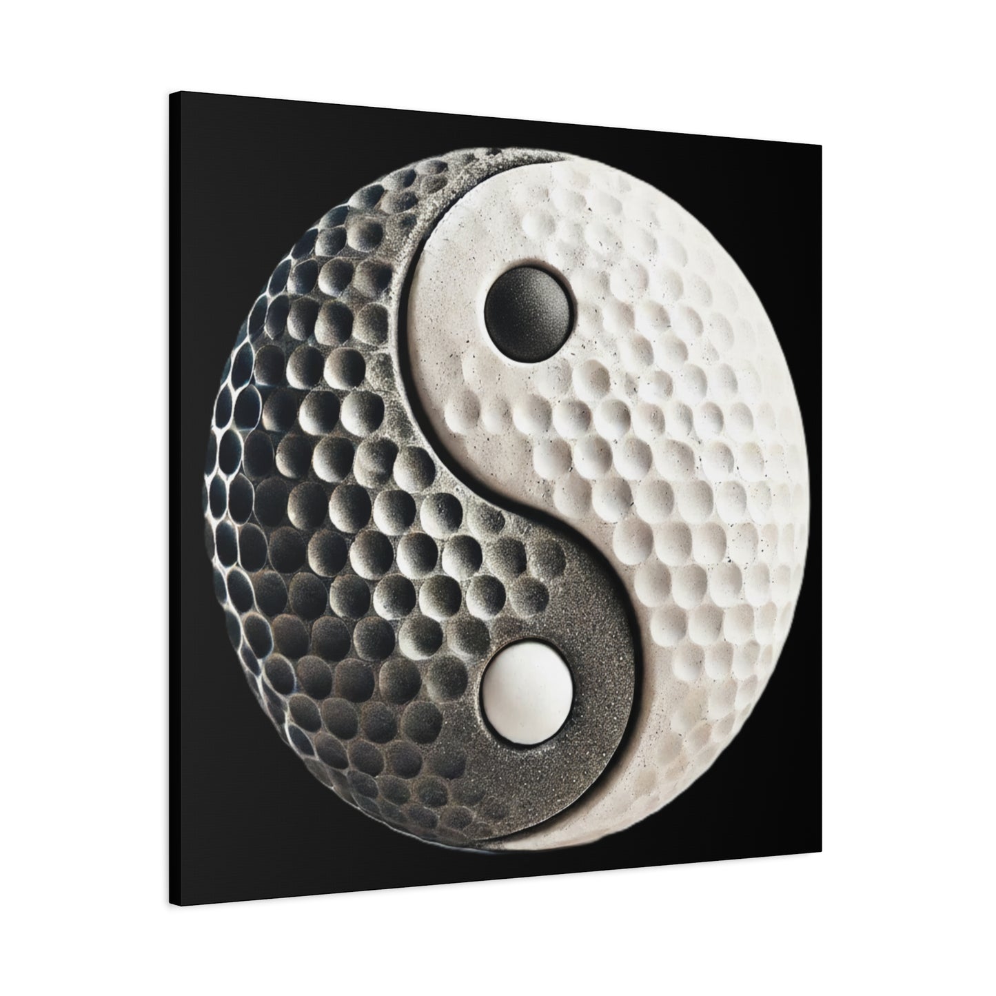 Golf Yin Yang Canvas Wall Art — Stretched Matte Golf Ball Design