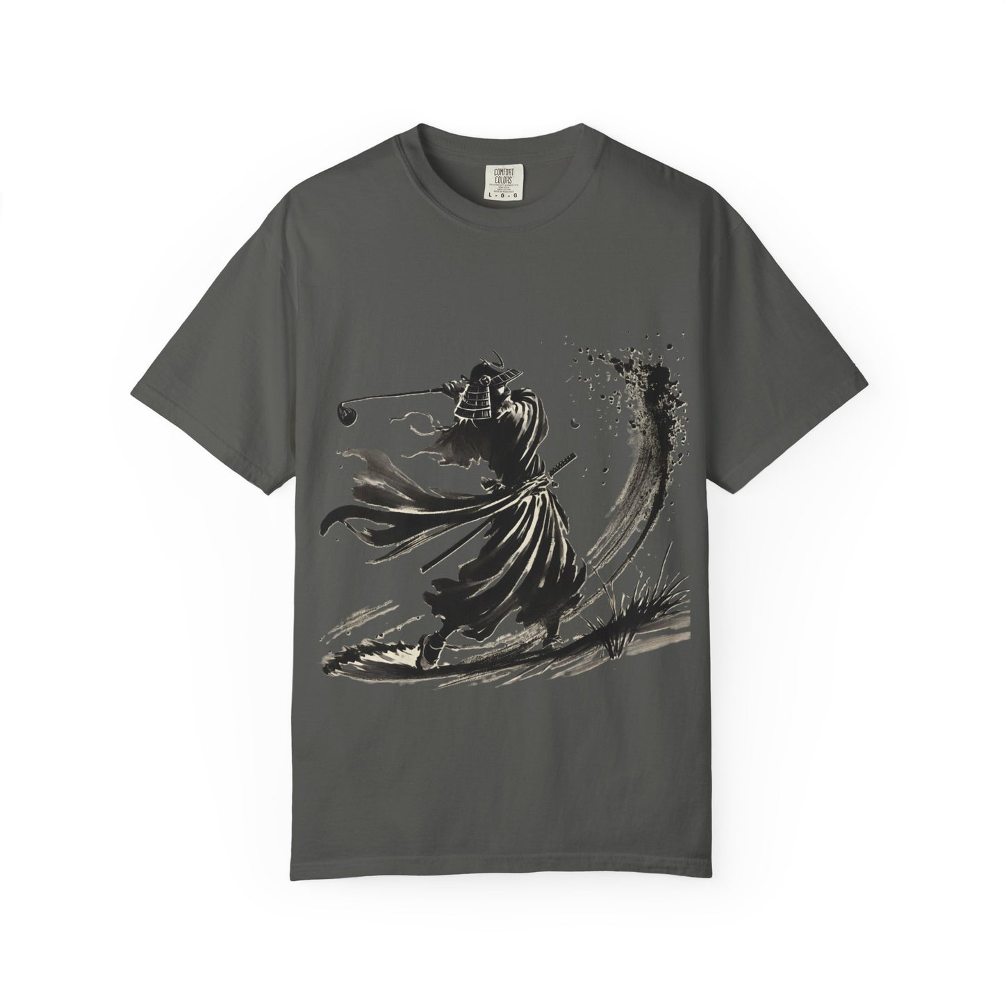 Samurai Golfer Ink Brushstroke T-Shirt