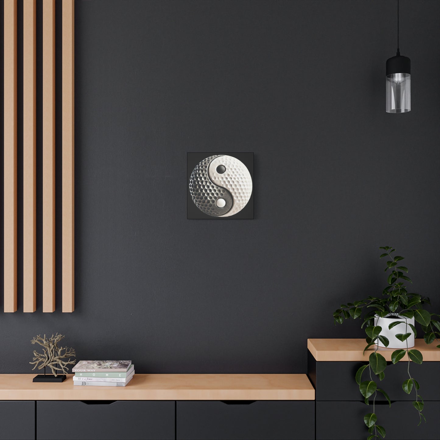Golf Yin Yang Canvas Wall Art — Stretched Matte Golf Ball Design