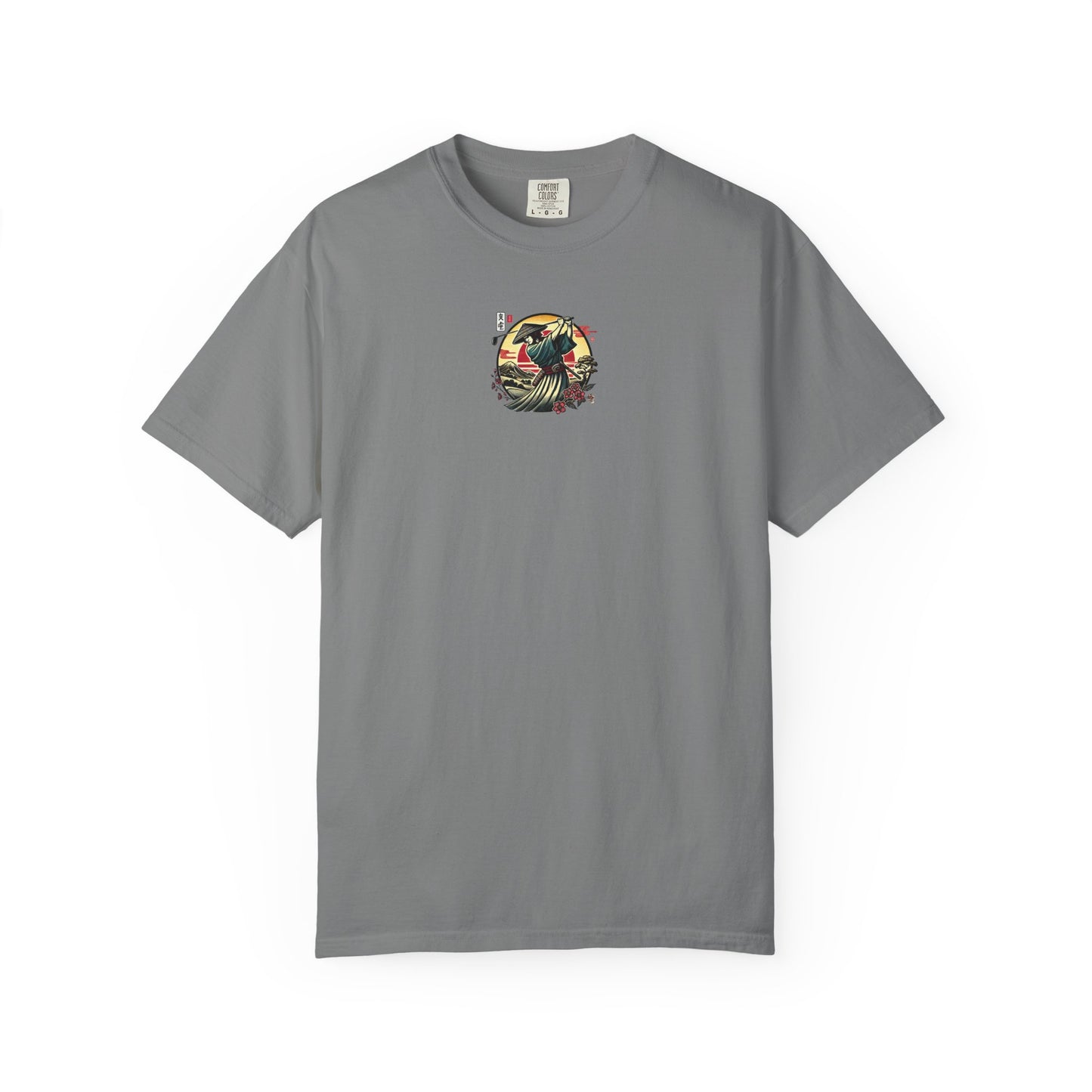 Zen Spot Golf Custom Japanese Warrior Samurai Golfer Sunset Graphic T-Shirt