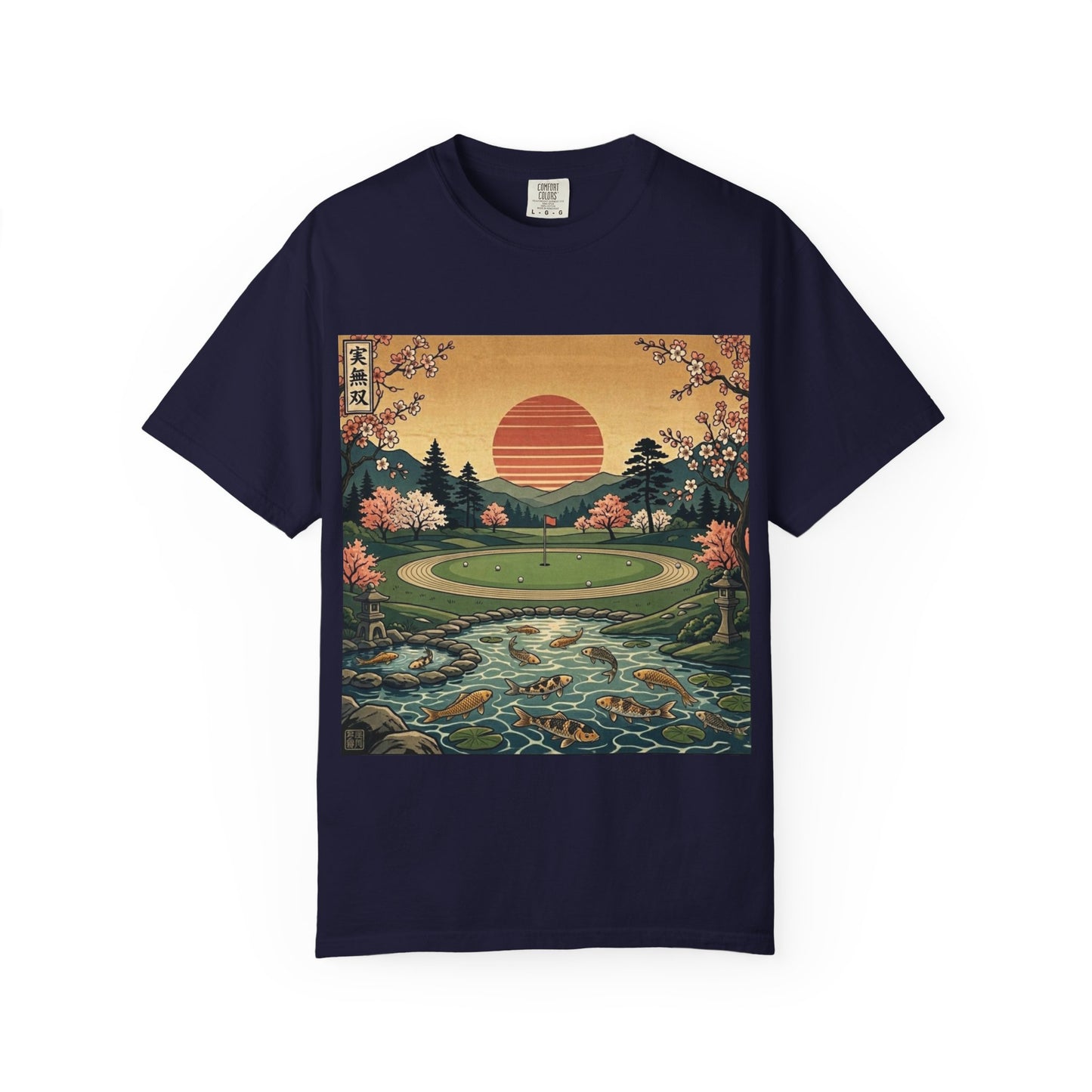 Zen Spot Golf Custom Vintage Scenic Golf Course Sunset Graphic T-Shirt