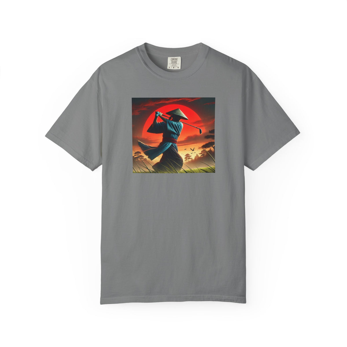 Samurai Sunset Warrior Golfer Art Graphic T-Shirt