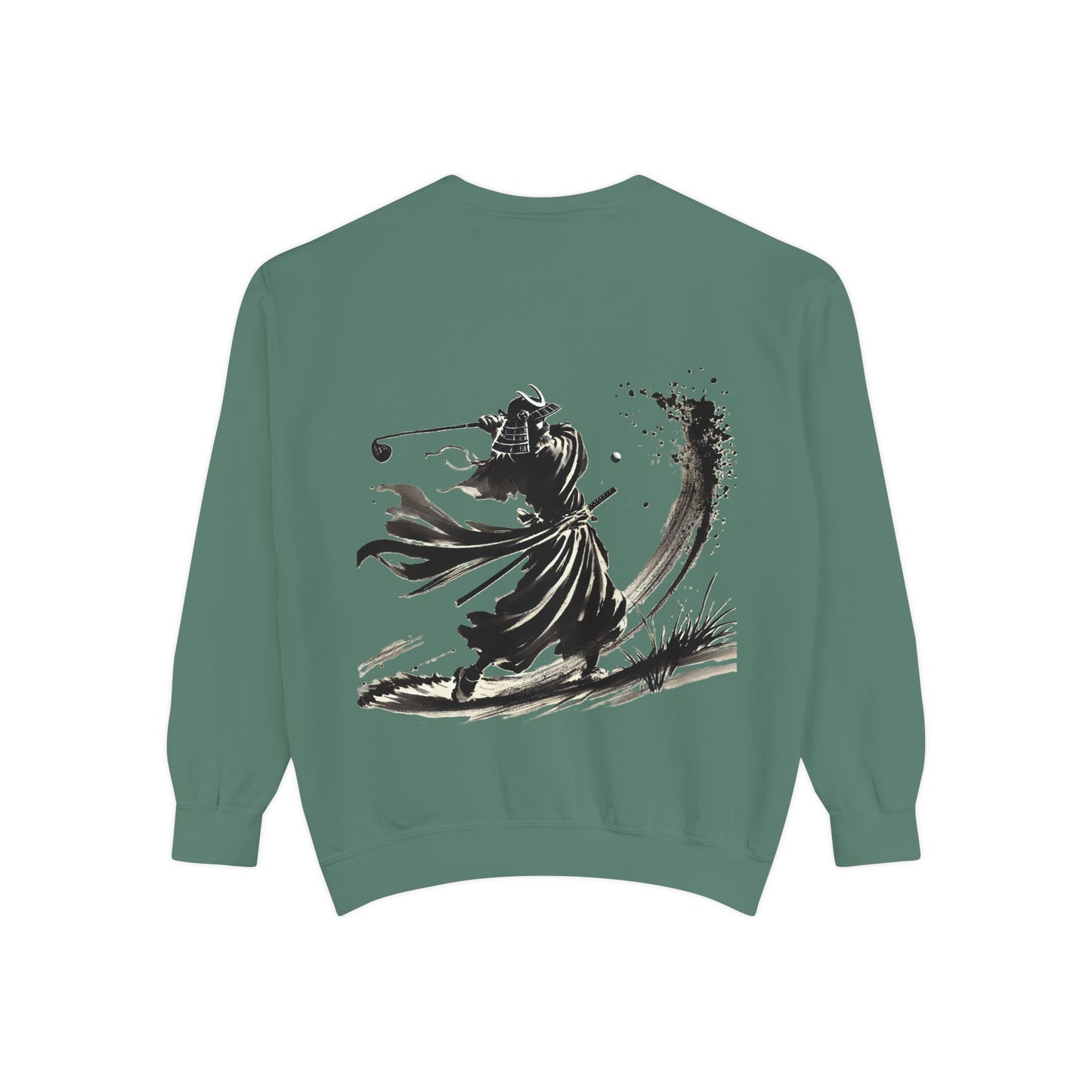 Zen Spot Golf Custom Ink Brush Warrior Samurai Golfer Graphic Sweatshirt