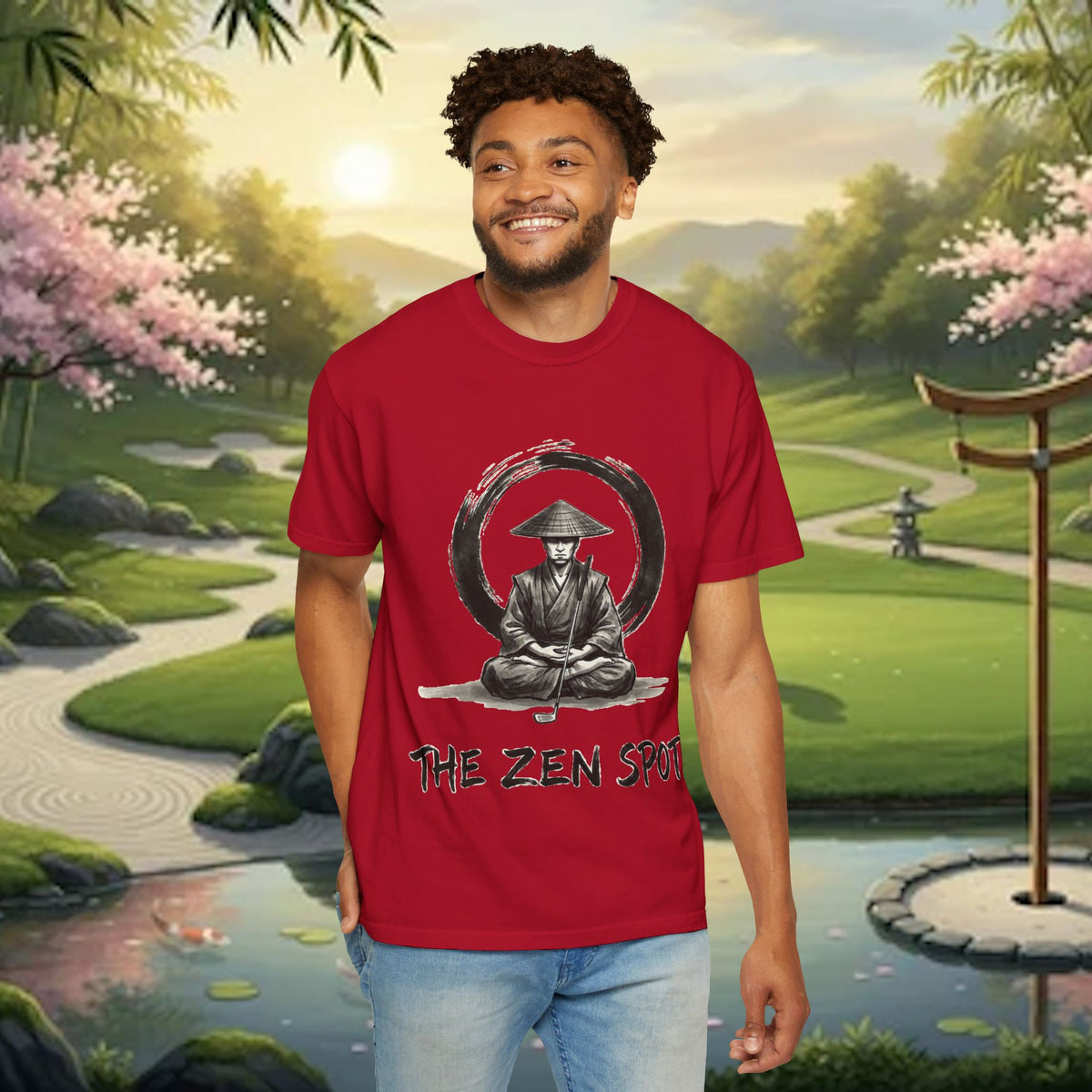 Zen Spot T-Shirt — Meditating Samurai Graphic Tee