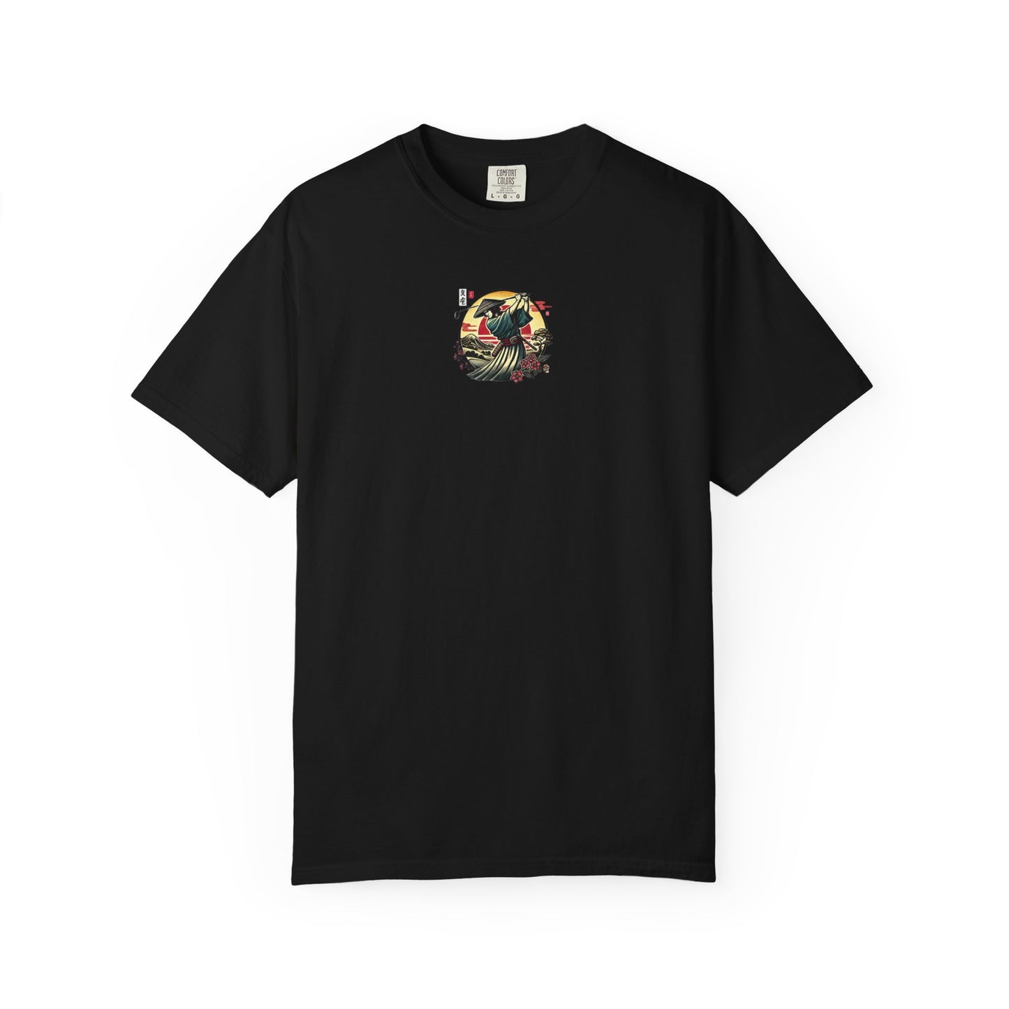 Zen Spot Golf Custom Japanese Warrior Samurai Golfer Sunset Graphic T-Shirt