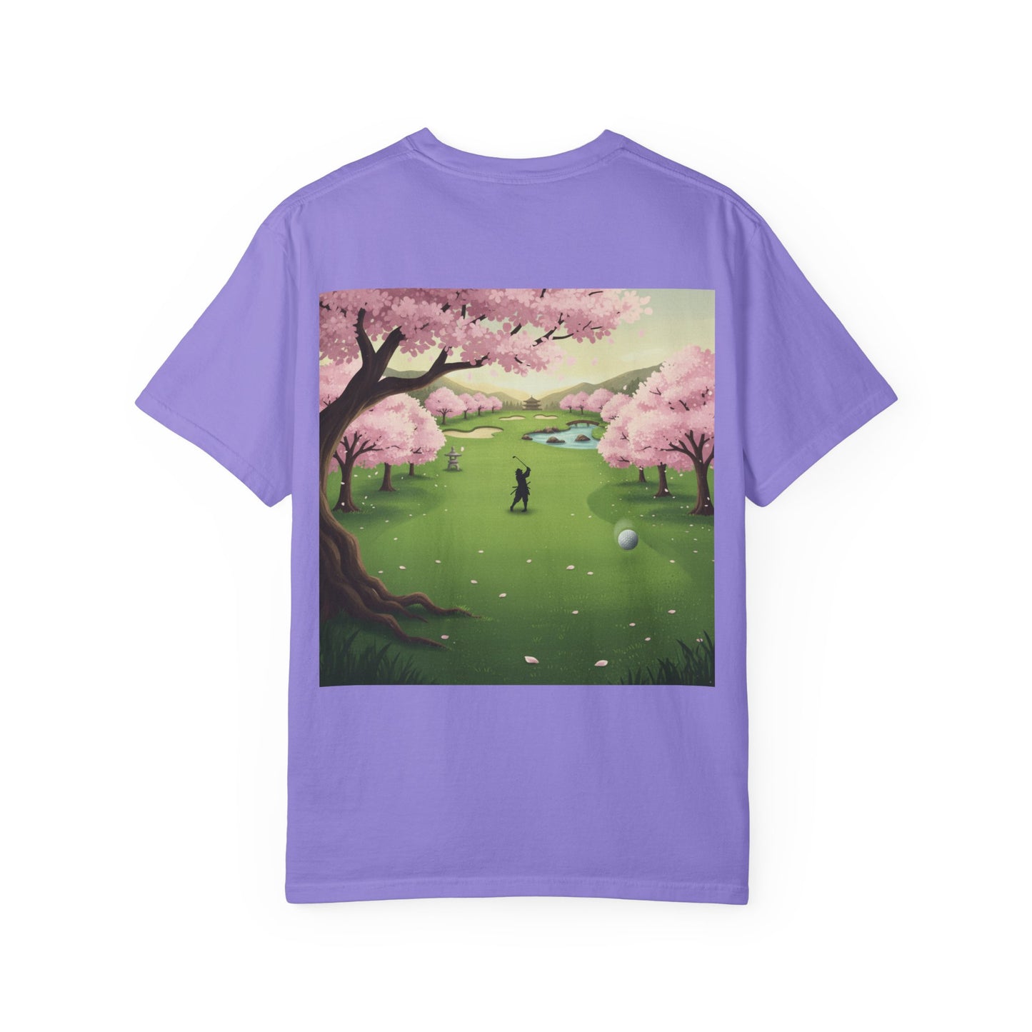 Zen Spot Golf Custom Golf Course Cherry Blossom Graphic T-Shirt