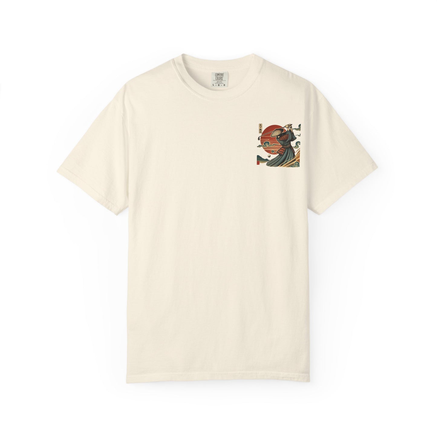 Zen Spot Golf Custom Samurai Golfer Sunset Graphic T-Shirt