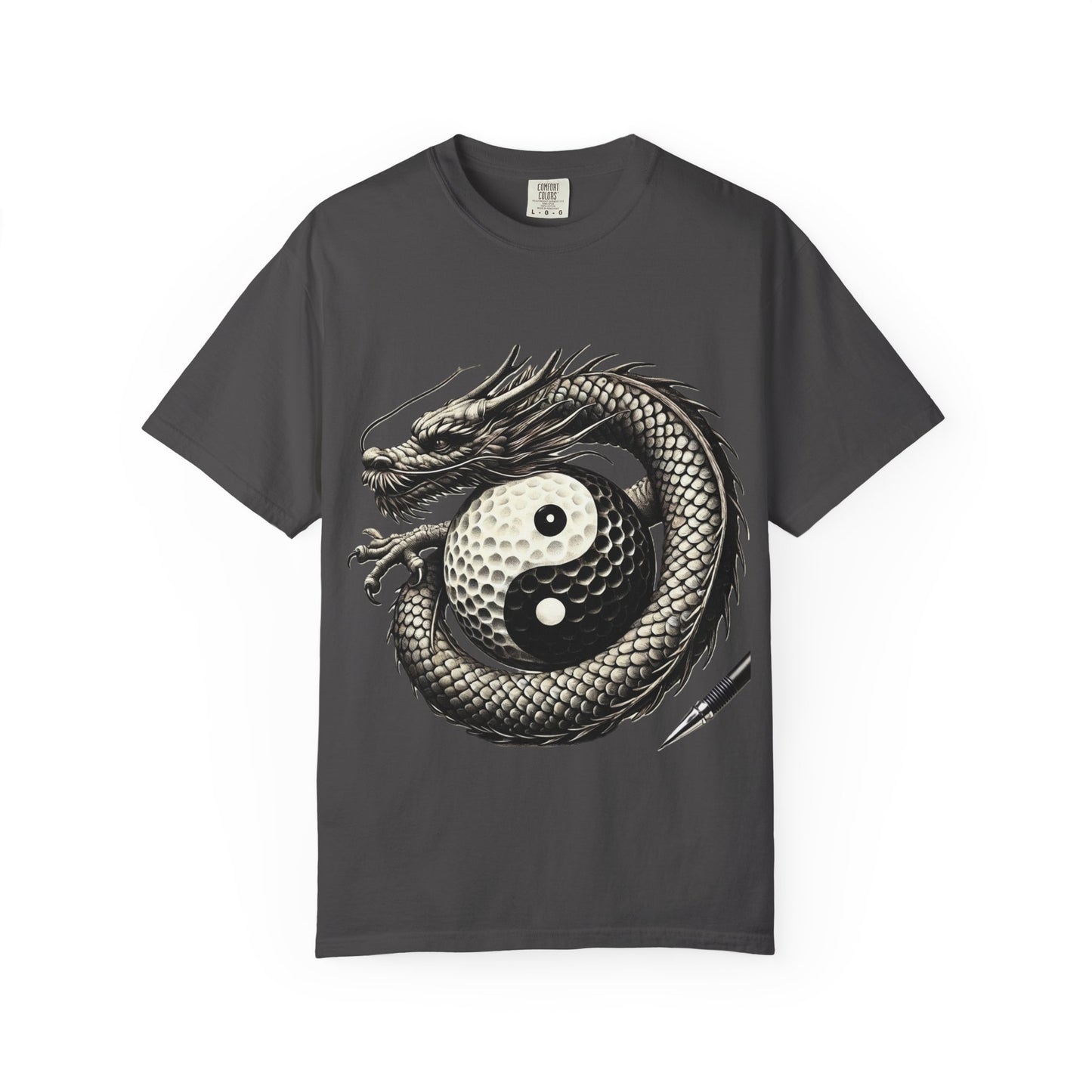 Yin Yang Dragon Golf T-Shirt — Oriental Dragon Yin-Yang Graphic Tee