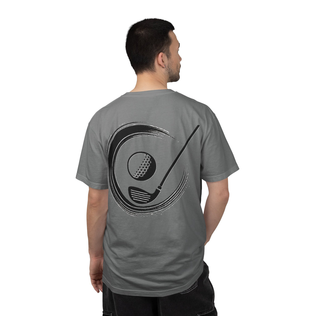 Enso Circle Golf  Stroke Chest and Back Design Graphic T-Shirt