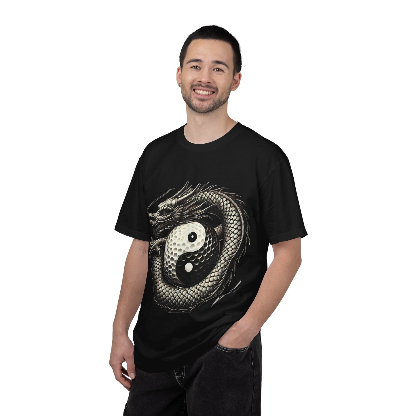 Zen Spot Golf Custom Yin Yang Dragon Golf Ball Graphic T-Shirt