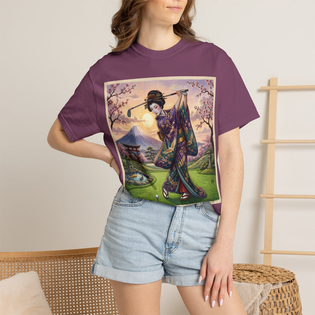 Geisha Golf T-Shirt — Vintage Japanese Garden Tee