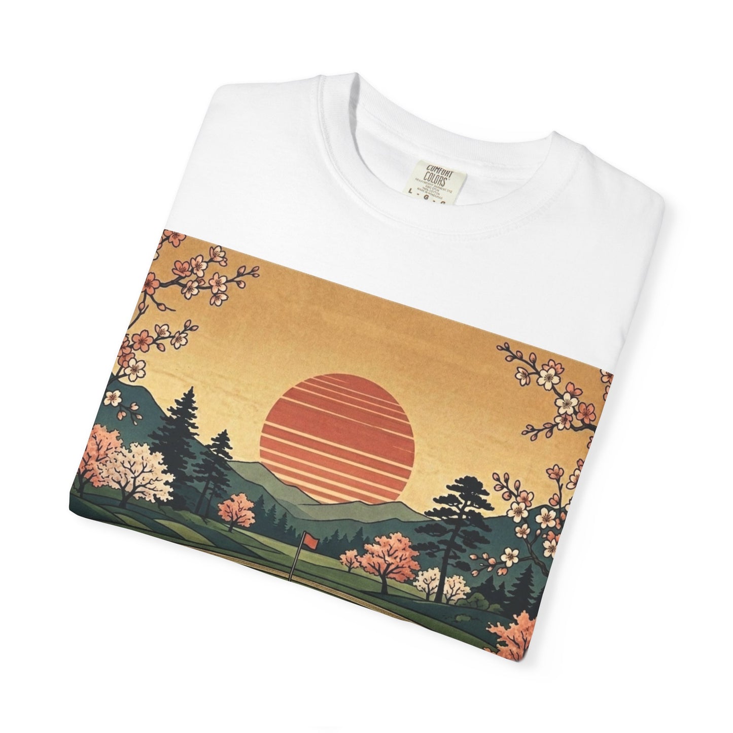 Golf Sunset T-Shirt — Vintage Scenic Course Graphic