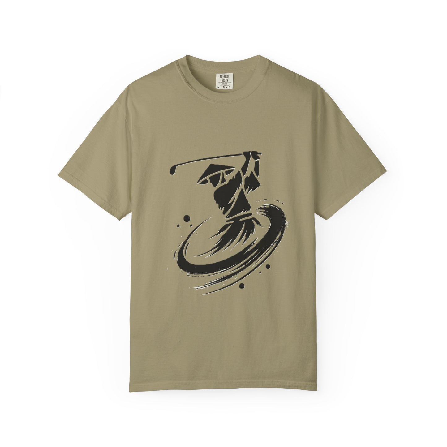 Zen Golf Swing Graphic T‑Shirt — Ink Brush Golfer Design