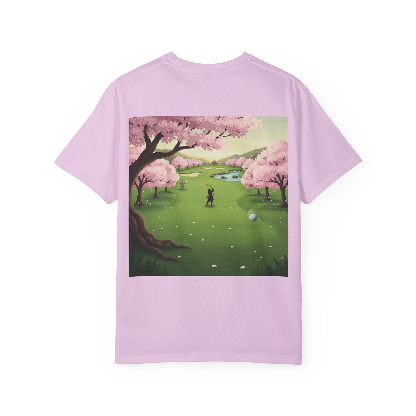 Zen Spot Golf Custom Golf Course Cherry Blossom Graphic T-Shirt