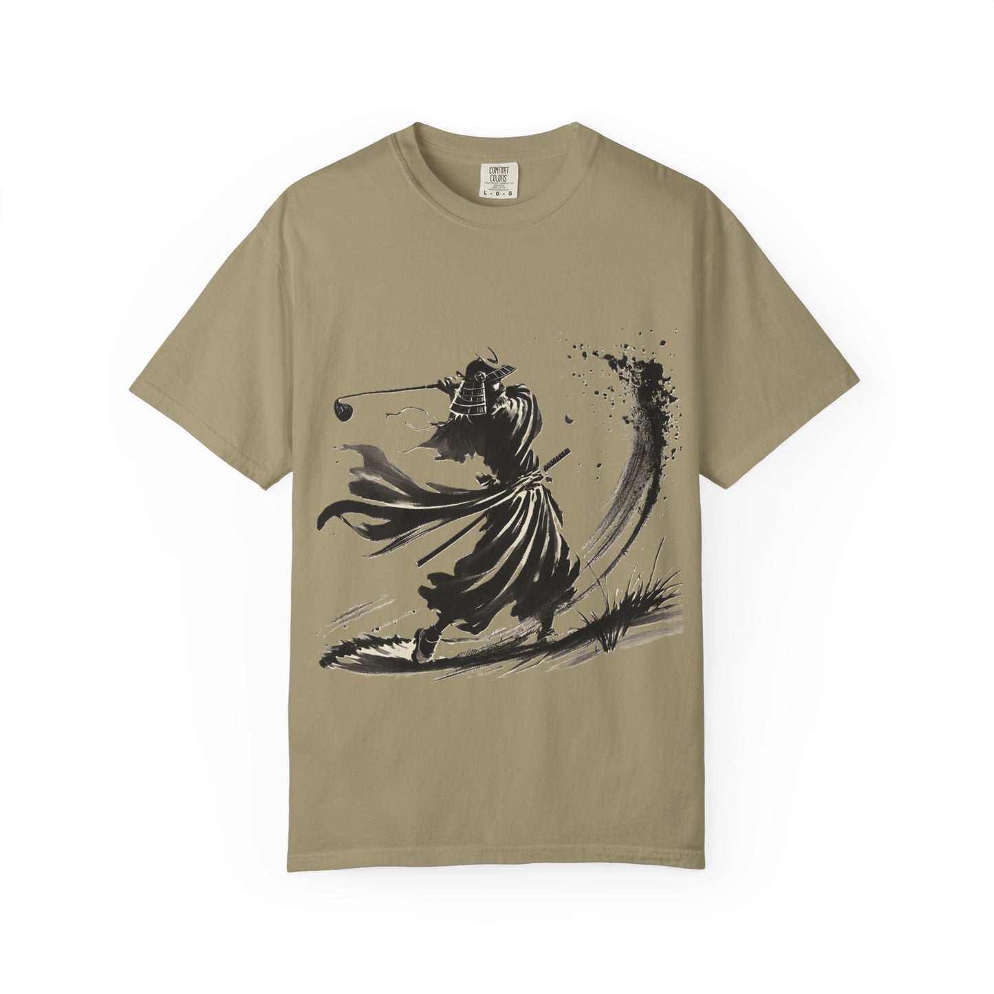 Samurai Golfer Ink Brushstroke T-Shirt