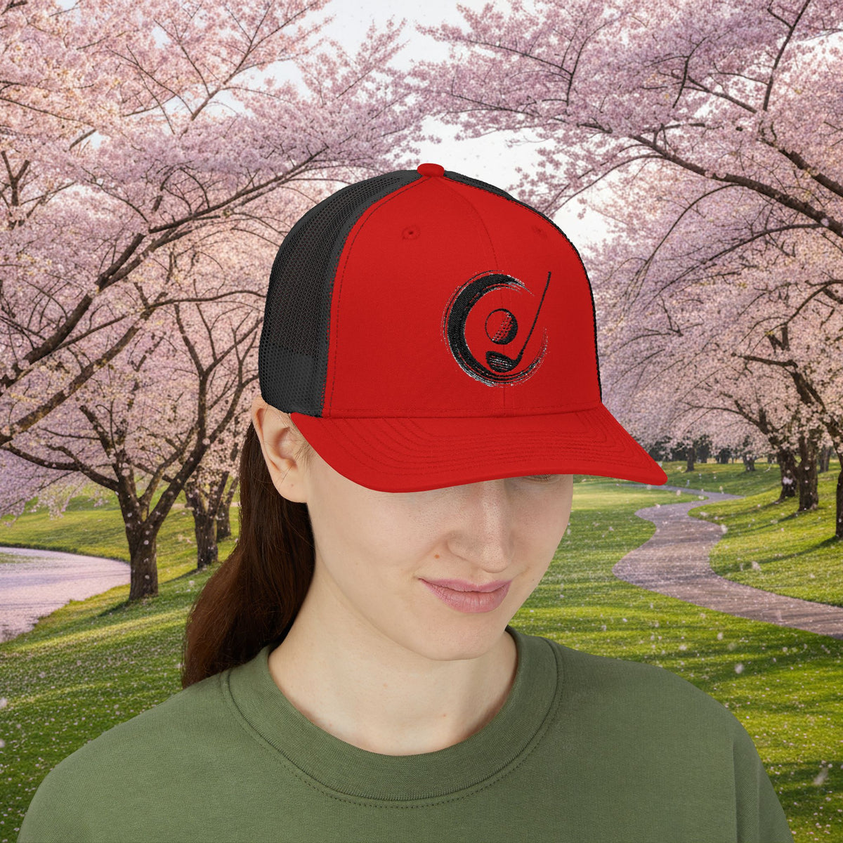 Embroidered "Zen Spot" Golf Logo Trucker Cap