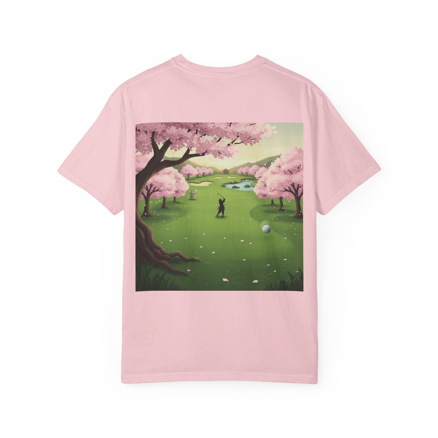 Zen Spot Golf Custom Golf Course Cherry Blossom Graphic T-Shirt