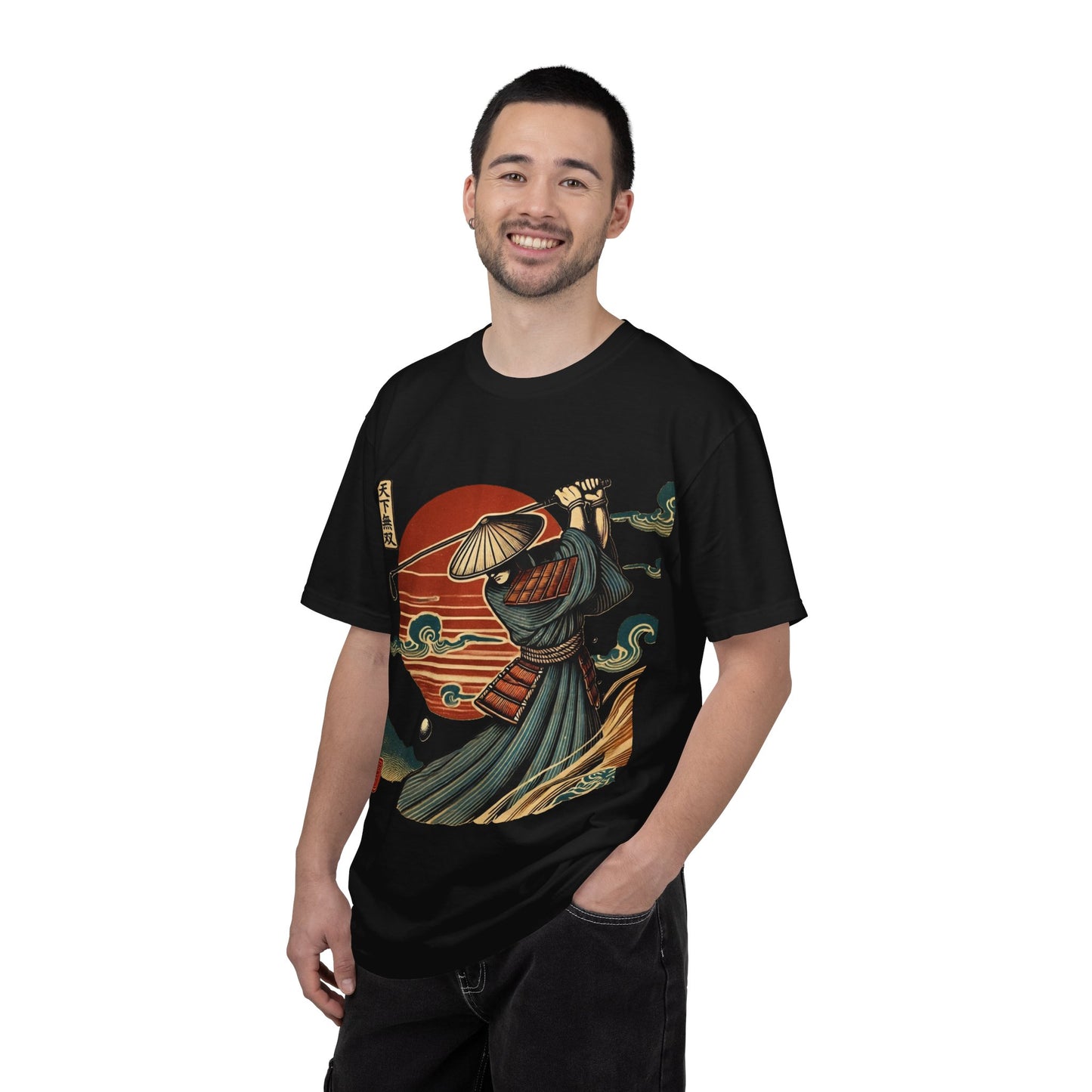 Zen Spot Golf Custom Samurai Golfer Sunset T-Shirt