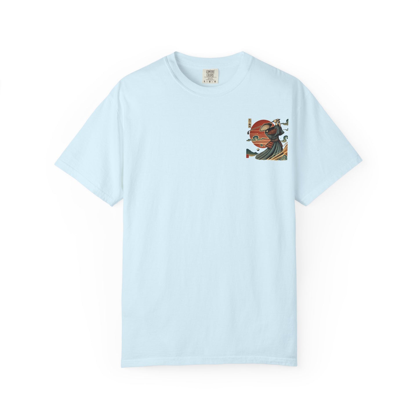 Zen Spot Golf Custom Samurai Golfer Sunset Graphic T-Shirt