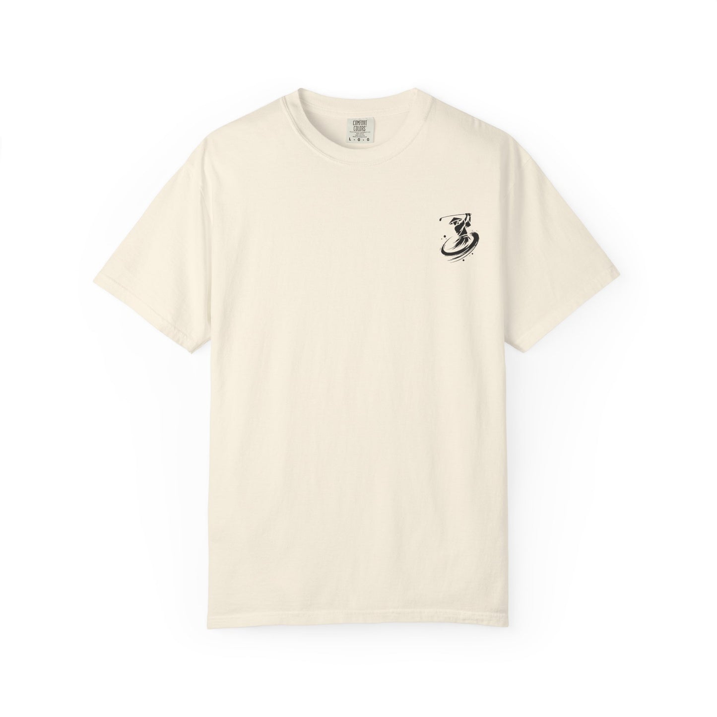 Zen Spot Golf Custom Ink Brush Golfer Swing Graphic T‑Shirt