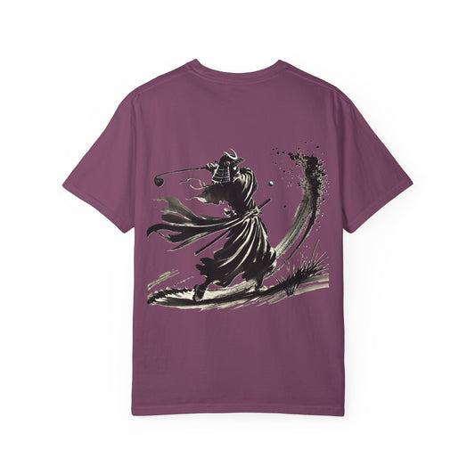 Zen Spot Golf Custom Samurai Golfer Brushstroke Graphic T-Shirt