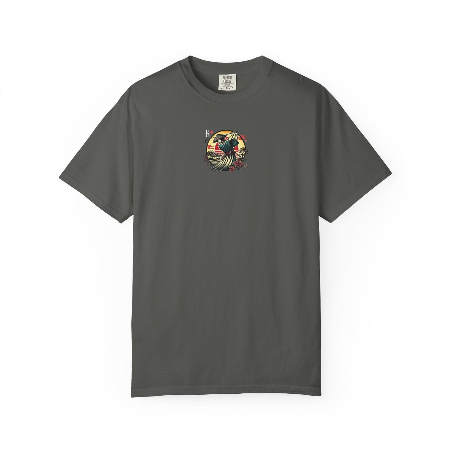 Zen Spot Golf Custom Japanese Warrior Samurai Golfer Sunset Graphic T-Shirt