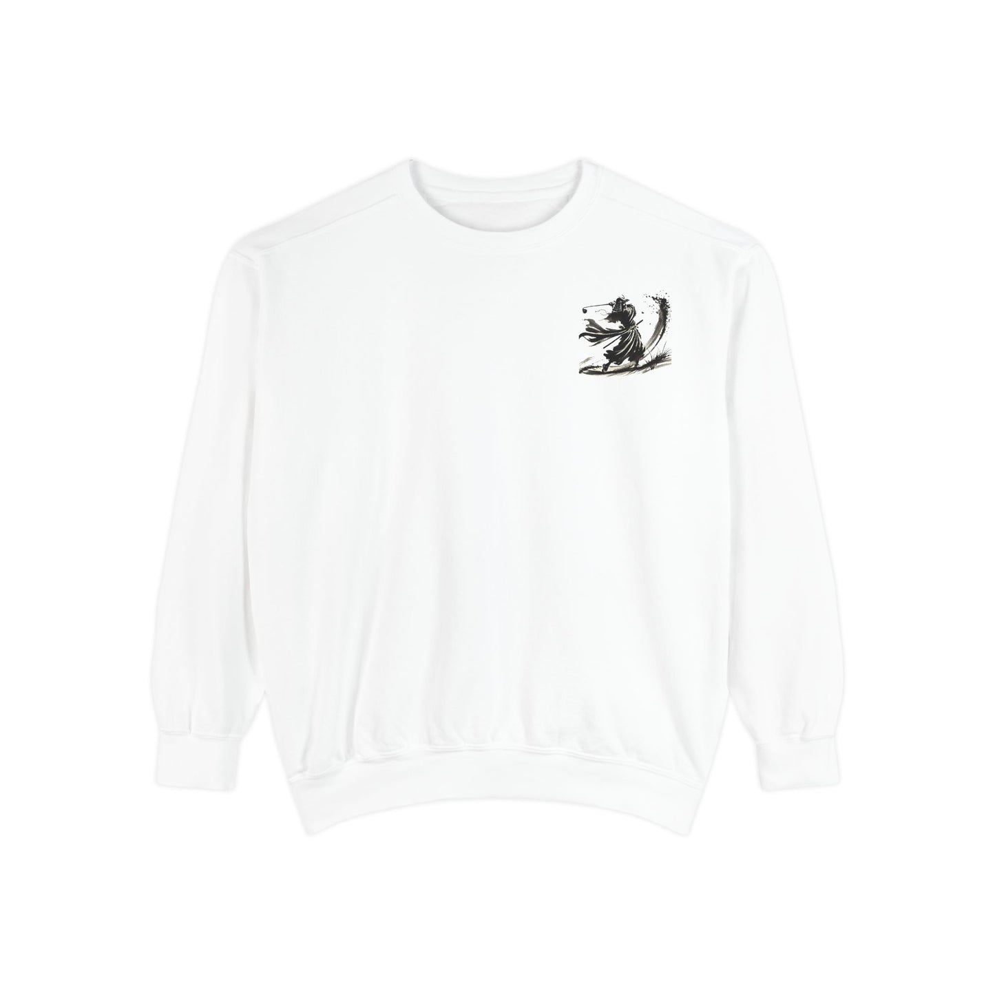 Zen Spot Golf Custom Ink Brush Warrior Samurai Golfer Graphic Sweatshirt