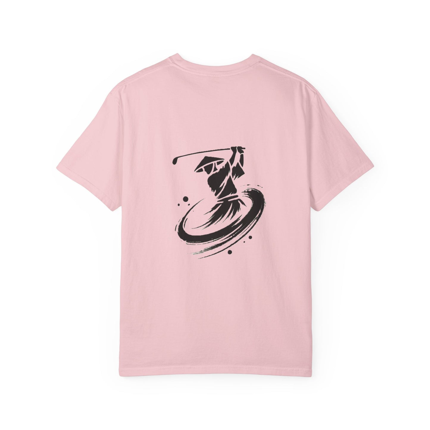 Zen Spot Golf Custom Ink Brush Golfer Swing Graphic T‑Shirt