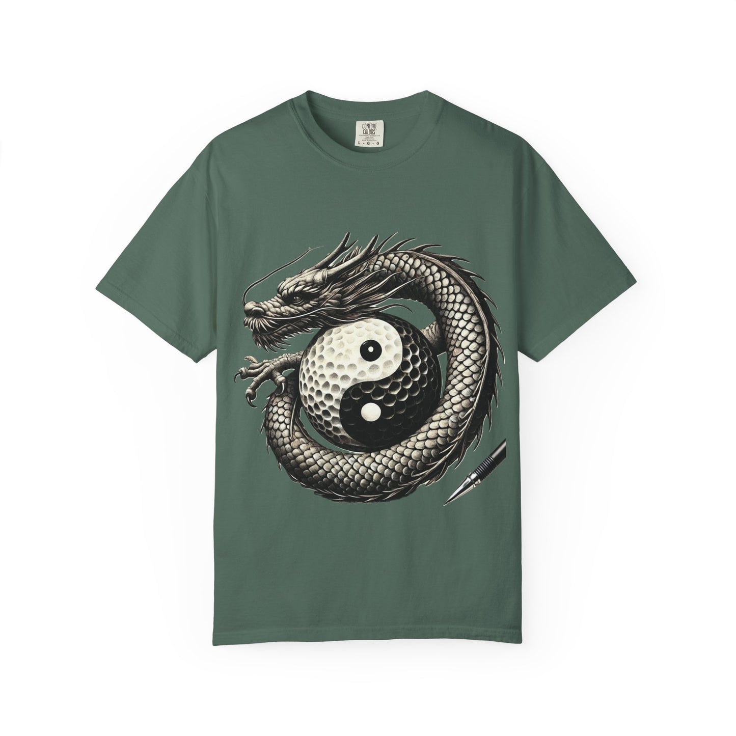Zen Spot Golf Custom Yin Yang Dragon Golf Ball Graphic T-Shirt