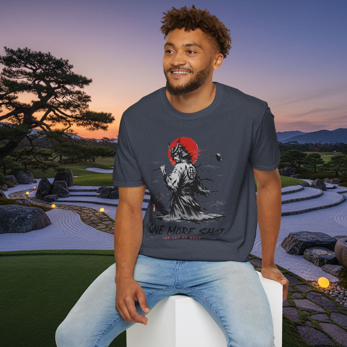 Samurai Golfer T-Shirt — "One More Shot" Graphic Tee