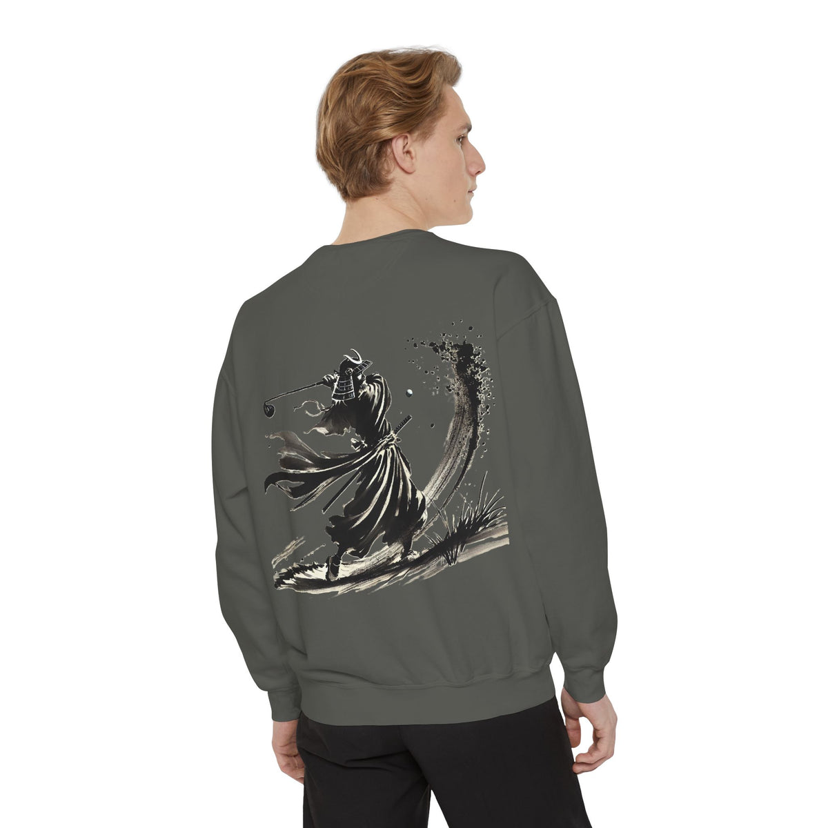 Bunker Blast Samurai Golfer Chest and Back Print Sweatshirt